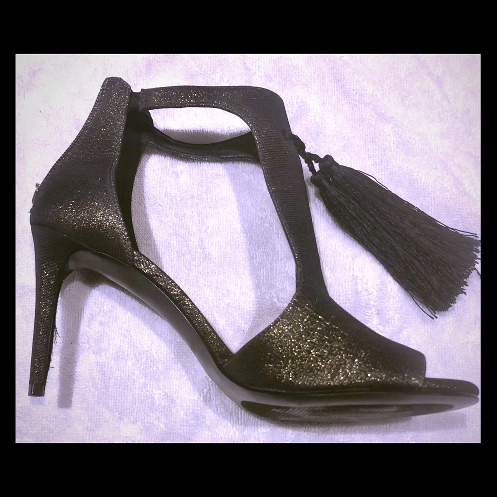 BRAND NEW-Navy/gold glitter tassel heels-Nine West